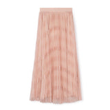 Lilou Mauve Pleated Mesh Skirt