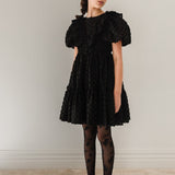 Petite Amalie Black Vine Burnout Dress