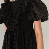 Petite Amalie Black Vine Burnout Dress