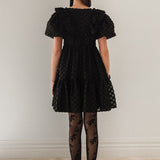 Petite Amalie Black Vine Burnout Dress