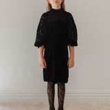 Petite Amalie Black Velvet Cut Out Dress