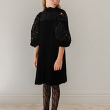 Petite Amalie Black Velvet Cut Out Dress