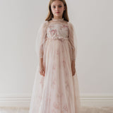 Petite Amalie Blush Orchid Tulle & French Lace Gown