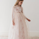 Petite Amalie Blush Orchid Tulle & French Lace Gown