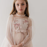 Petite Amalie Blush Orchid Tulle & French Lace Gown