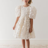 Petite Amalie Vanilla Daisy Organza Dress