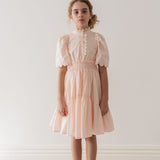 Petite Amalie Pink Cream Shirred Waist Dress