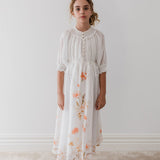 Petite Amalie Border Floral Linen Dress