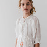 Petite Amalie Border Floral Linen Dress