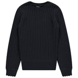 Jaybee Navy Ribbed Crew Neck Sweater