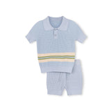 One Child Light Blue Pastel Knit Set