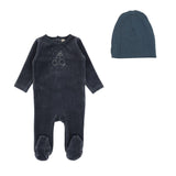 Lilette Slate Cherry Graphic Footie & Beanie Set