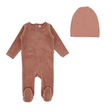 Lilette Apricot Cherry Graphic Footie & Beanie Set