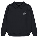 Jaybee Navy Textured Polo Sweater