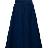 A076 Stone Blue Jay Cord Midi Skirt