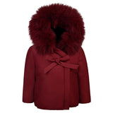 Pramie Red Bow Wrap Down Coat