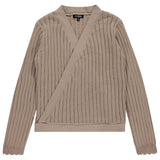 Jaybee Natural Ribbed Wrap Sweater