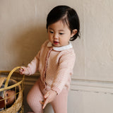 Ely's & Co Mauve Bubble Knit Ribbed Overalls