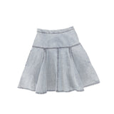 Bamboo Light Blue Denim Contrast Color Stitch Skirt