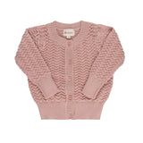 Looms Rose Knit Pointelle Cardigan