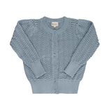 Looms Blue Knit Pointelle Cardigan