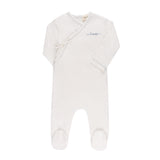 Ely's & Co Ivory/Metallic Blue Amore Collection Footie