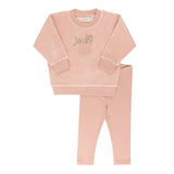 Ely's & Co Pink Velour Pocket Full Of Flowers Set