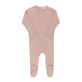 Ely's & Co Pink Squiggle Pointelle Footie