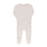 Ely's & Co Ivory Star Button Pointelle Footie & Bonnet