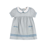 Looms Blue Tulip Short Sleeve Dress