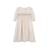 Looms Natural 3/4 Smocked Linen Dress