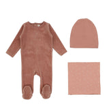 Lilette Apricot Scattered Cherry Velour Take Me Home Set