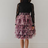 Petite Amalie Hydrangea Printed Mesh Skirt