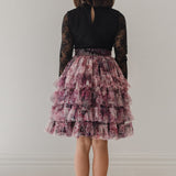 Petite Amalie Hydrangea Printed Mesh Skirt