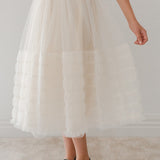 Petite Amalie Cream Smocked Tulle Skirt