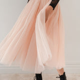 Petite Amalie Antique Rose Pleated Tulle Full Skirt