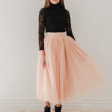 Petite Amalie Antique Rose Pleated Tulle Full Skirt