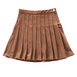 Klai Camel Velvet Pleat Skirt