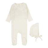 Lilette Vanilla/Slate Speckled Footie Set