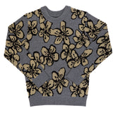 Kipp Grey Floral Metallic Sweater