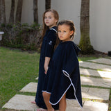 Coco Blanc Navy Terry Poncho