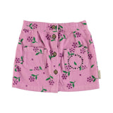 Piupiuchick Pink Flowers Cord Knee Length Skirt