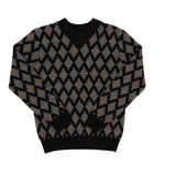 Klai Charcoal Pattern V Neck Sweater