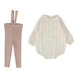 Analogie Cream/Pink Ivy Stripe Knit Legging Set