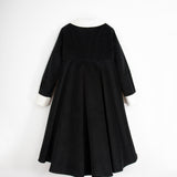 Popelin Black Velvet Embroidered Collar Dress