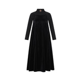 Little Parni Black Velour Maxi Robe