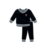 Teela Black/White Velour Pj’s