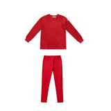 Crew Red Rib Velour Pj’s