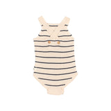 Buho Ecru/Navy Stripes Knit Romper