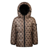 Pramie Black/Luggage Print Reversible Down Coat